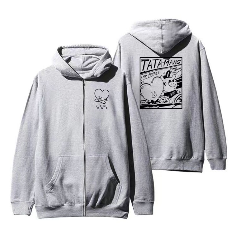 Tippet Line - Felpa con Cappuccio Kawaii BT21, Abbigliamento